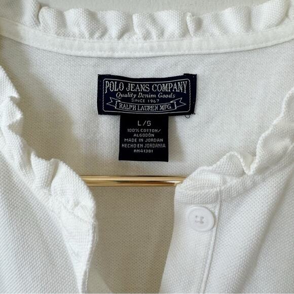 Polo by Ralph Lauren Cream Short Sleeve Blouse - Picture 6 of 6